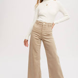 Essential Rib Turtle Neck Pullover | Cream
