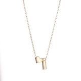 Initial Alloy Gold Pendant Necklace with Letter Heart Charm