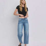 Tingle High Rise Barrel Leg Jeans