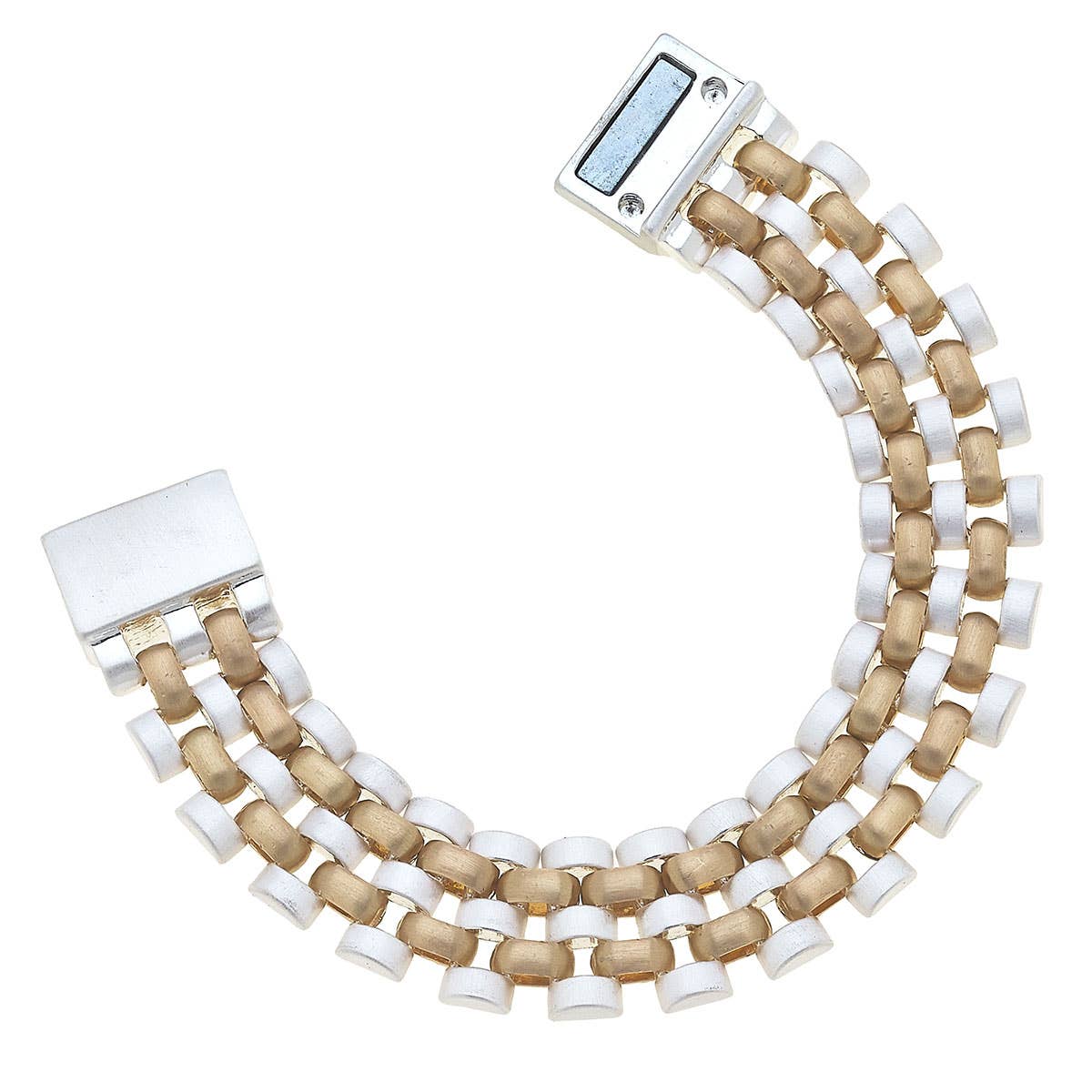 Della Watchband Magnet Bracelet: Satin Gold