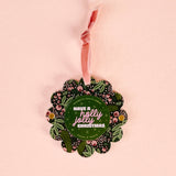 Scalloped Round Picture Frame Ornament-Jolly Sprig