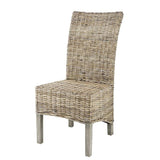Armless Rattan Weave Dining Chair | Set of 4