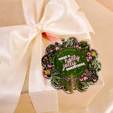Scalloped Round Picture Frame Ornament-Jolly Sprig