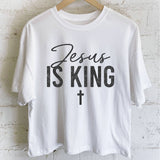 Jesus is King Cross Graphic Long Crop Top