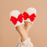Fuzzy Slippers | Betty Bow Red