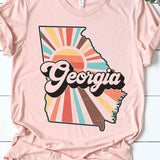 Georgia Retro State Graphic Tee | Heather Peach