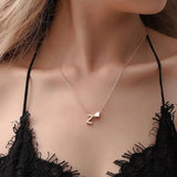 Initial Alloy Gold Pendant Necklace with Letter Heart Charm