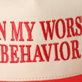 On My Worst Behavior Trucker Hat | Black