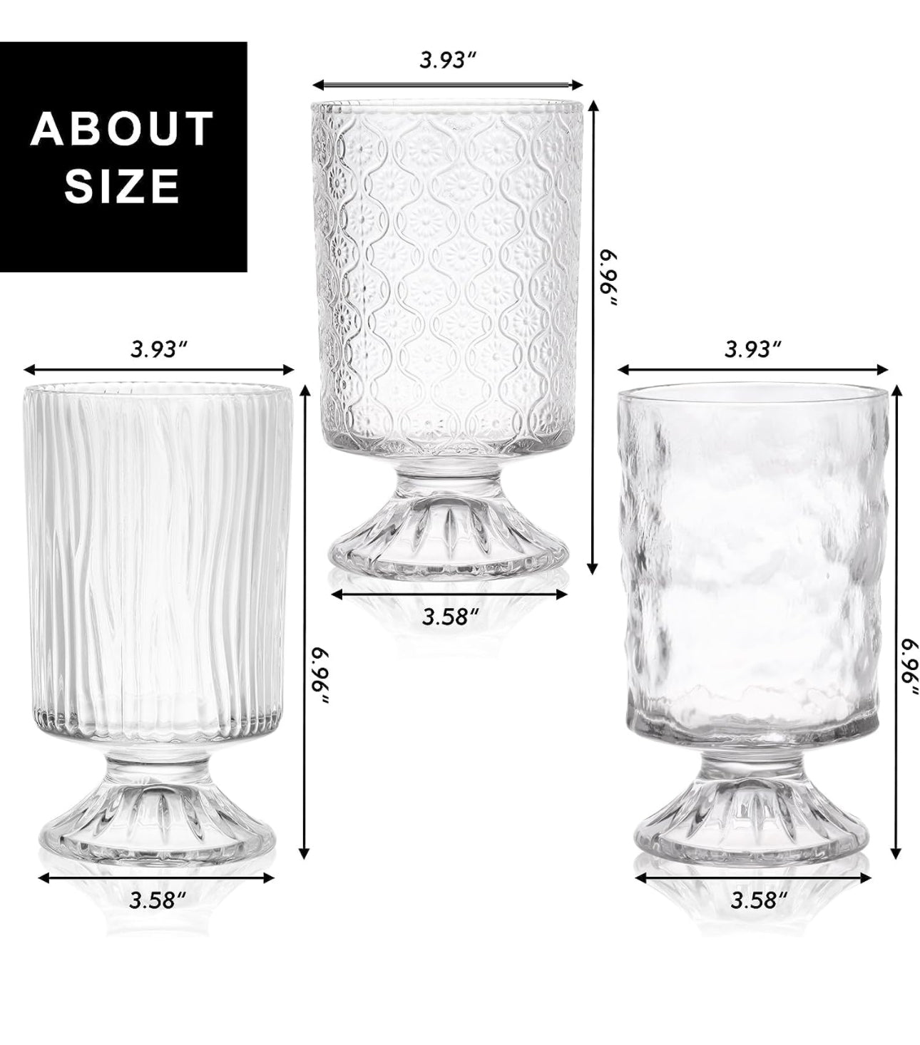 Clear Embossed Glass Vase