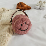 Smiley Face Plush Kids Children Handbag Purse