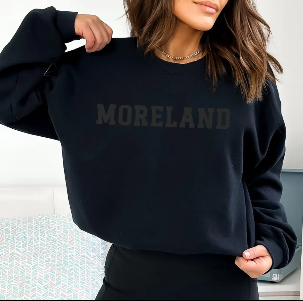 Moreland Varsity Letter Sweatshirt | Black