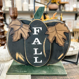 Fall Wooden Porch Pumpkin