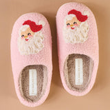Fuzzy Slippers | Santa Pink