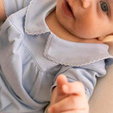 Sia Bubble Pima Cotton Romper | Light Blue