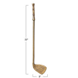 Cast Aluminum Golf Club Décor, Antique Brass Finish