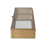 Decorative Mirrored Brass Box, Antique Finish