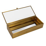 Decorative Mirrored Brass Box, Antique Finish