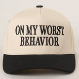 On My Worst Behavior Trucker Hat | Black