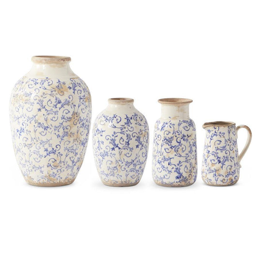 Vintage Blue and White Ceramic Vases