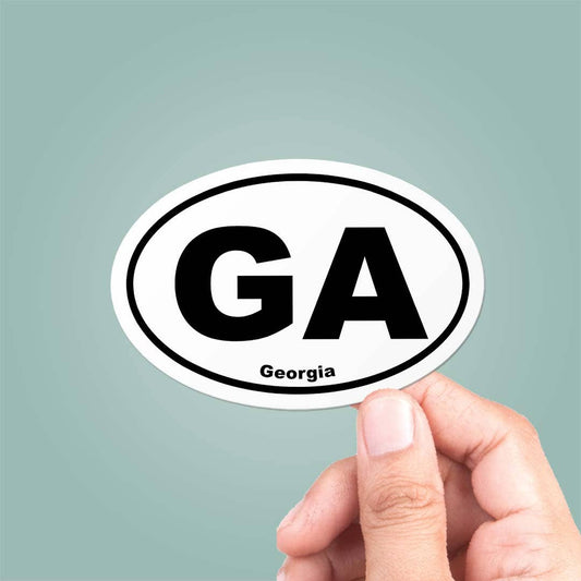 Georgia GA State Oval Sticker Vinyl Decal: 3"