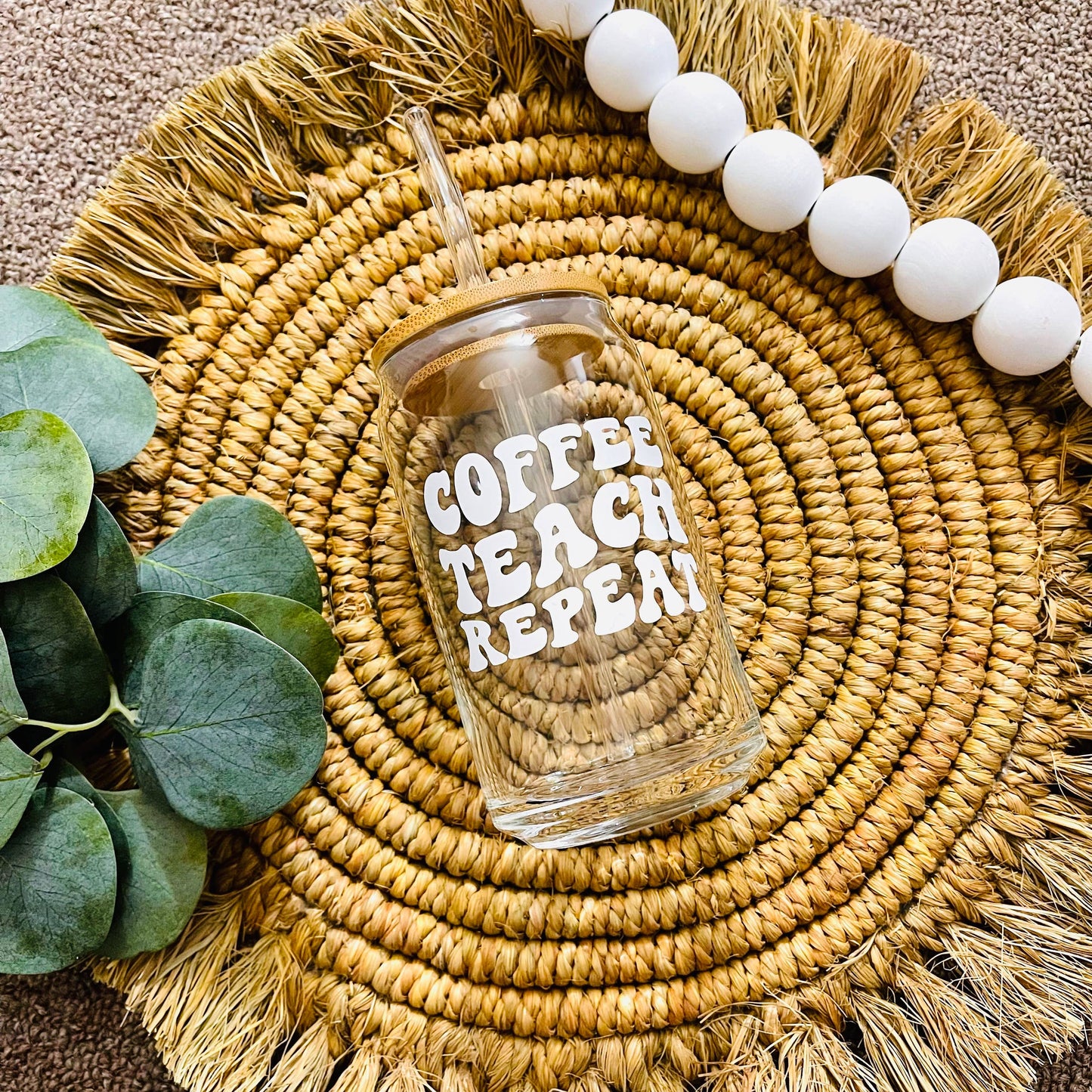 Teacher Iced Coffee Glass | Teacher Beer Can Glass