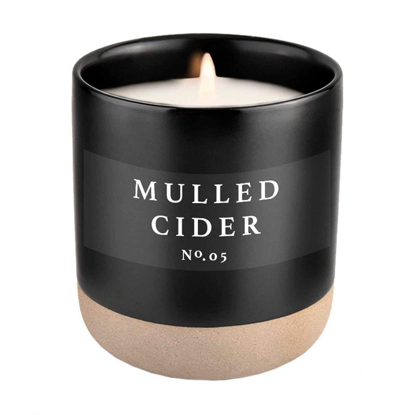 Mulled Cider Soy Candle - Black Stoneware Jar - 12 oz