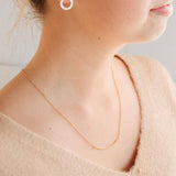 Delicate Gold Curved Bar Necklace l Gold