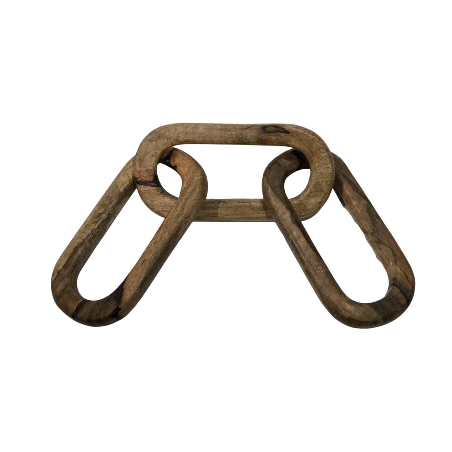 Carved Mango Wood Chain Link Table/Desk Decor