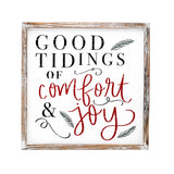 Good Tidings of Comfort and Joy Wood Sign 18x18"
