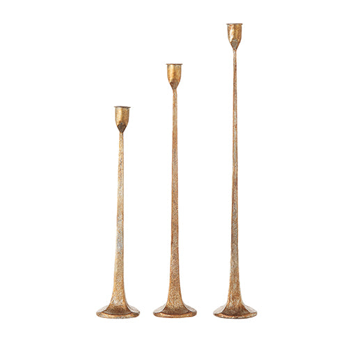 Gold Forged Taper Candle Sticks