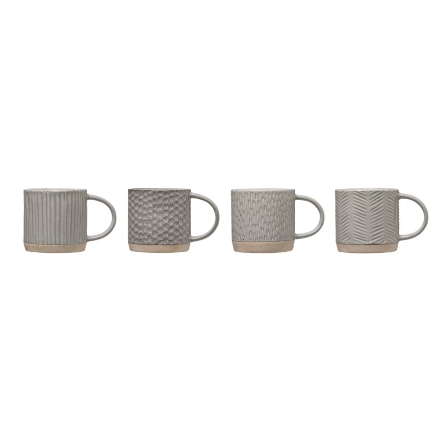Debossed Stoneware Mug | Assorted Styles