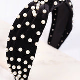 Veronica Black Velvet Pearl Headband