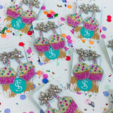 Custom Beaded Birthday Cupcake Earrings