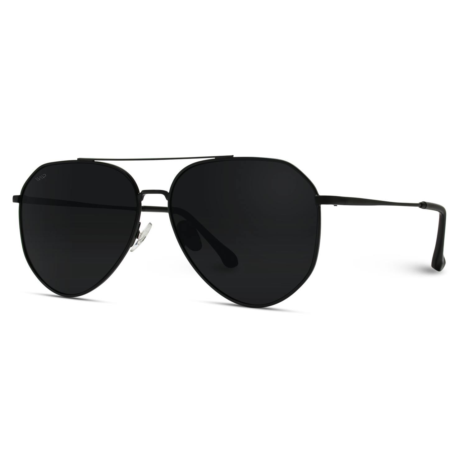 Ramsey Geometric Polarized Metal Frame Aviators Sunglasses | Black Frame/Black Lens