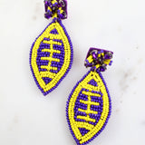Quarterback Football Earring PURPLE
