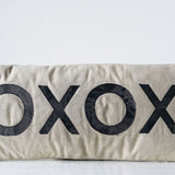 Cotton Canvas Pillow w/ Applique "XOXOXO"