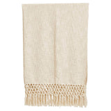 Woven Cotton Throw w/ Crochet & Fringe