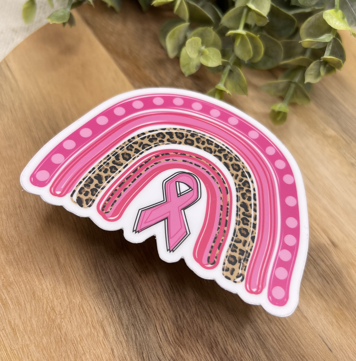 Breast Cancer Awareness Rainbow Waterproof Sticker
