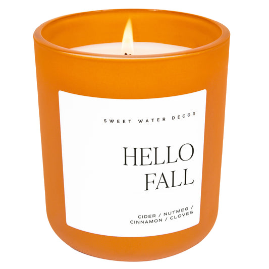 Hello Fall 15 oz Soy Candle, Matte Jar