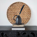 Round Hand-Woven Rattan Tray