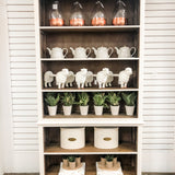 Ivory & Brown Tall Bookcase Bookshelf