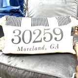 30259 Moreland, GA Zip Code Lumbar Pillow