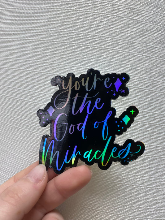 God of Miracles Holographic Sticker