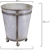 Galvanized Planter on Caster Wheels