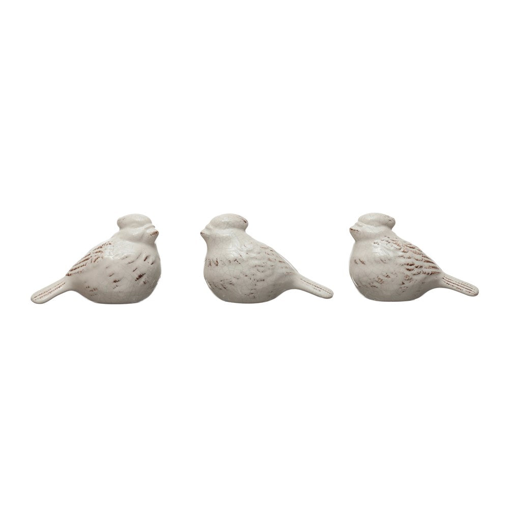 Stoneware Cardinal Crackle Glaze Distressed White