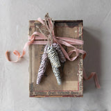 Metal Pinecone Ornament Antique White | Set of 3
