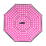 Pink Big Polka Dot Double Layer Inverted Umbrella