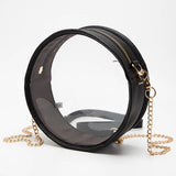 Solid Color Trim Clear Round Crossbody Bag