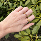 Textured Wrapped Cross Ring