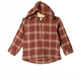 Hooded Henley Flannel Shirt